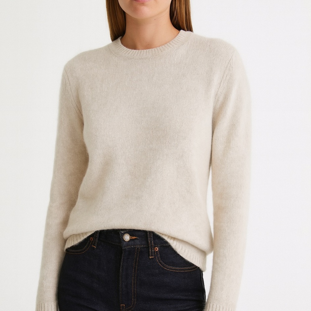 Vince Chunky Cream Cashmere Crew Sweater XL